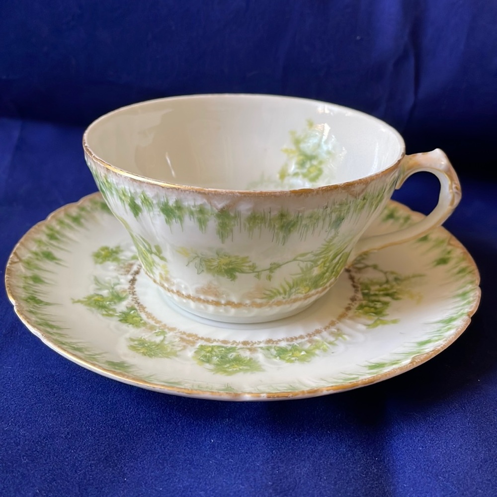 GDA Limoges France porcelain tea cup & saucer set antique